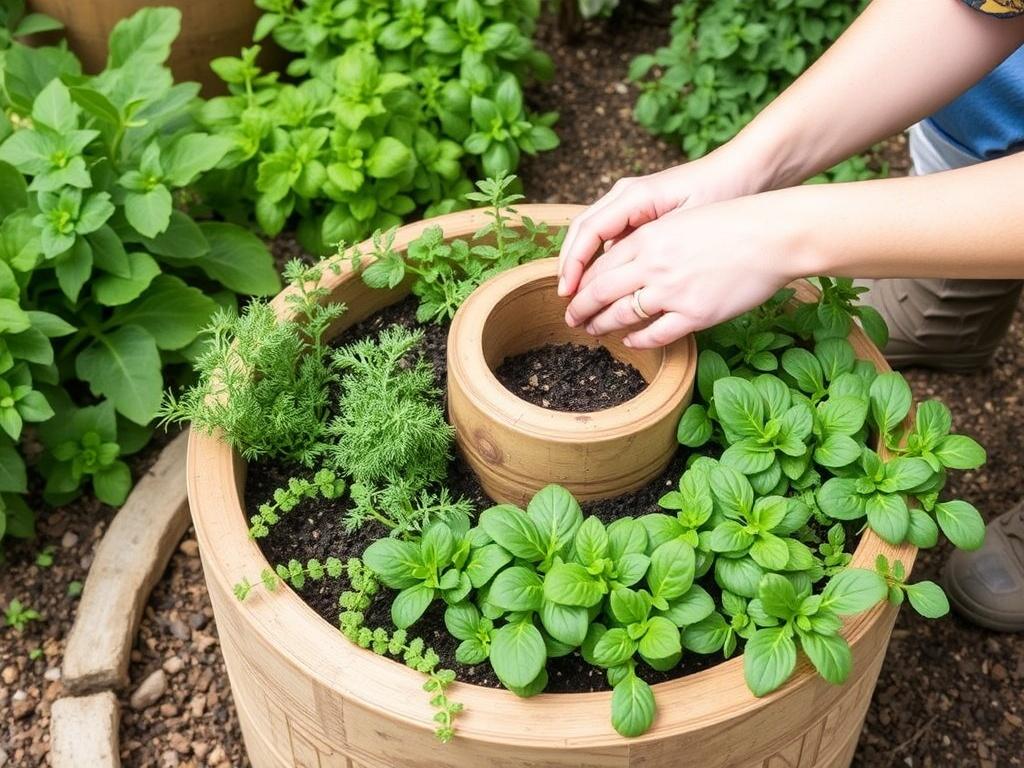     Kräuterspirale bauen und bepflanzen. Mantenimiento: riego, poda y fertilización