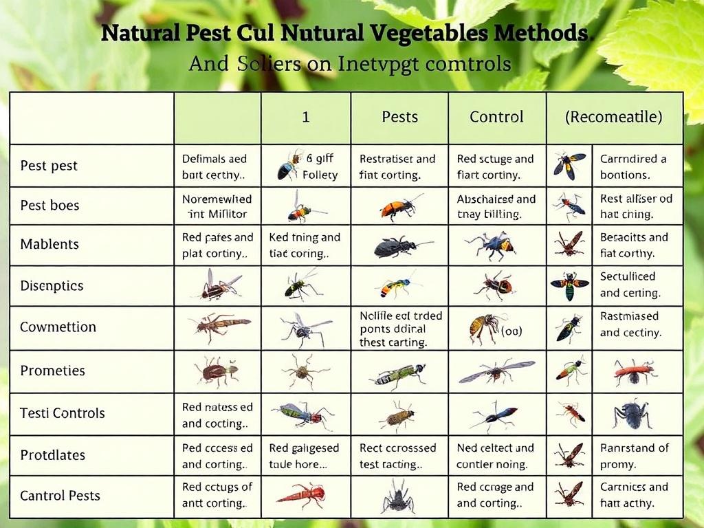     Natural Pest Control Methods for Your Vegetable Garden. Tabla: plagas comunes y controles naturales recomendados